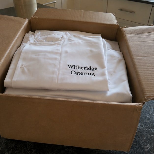 Custom chef coats — customer photo