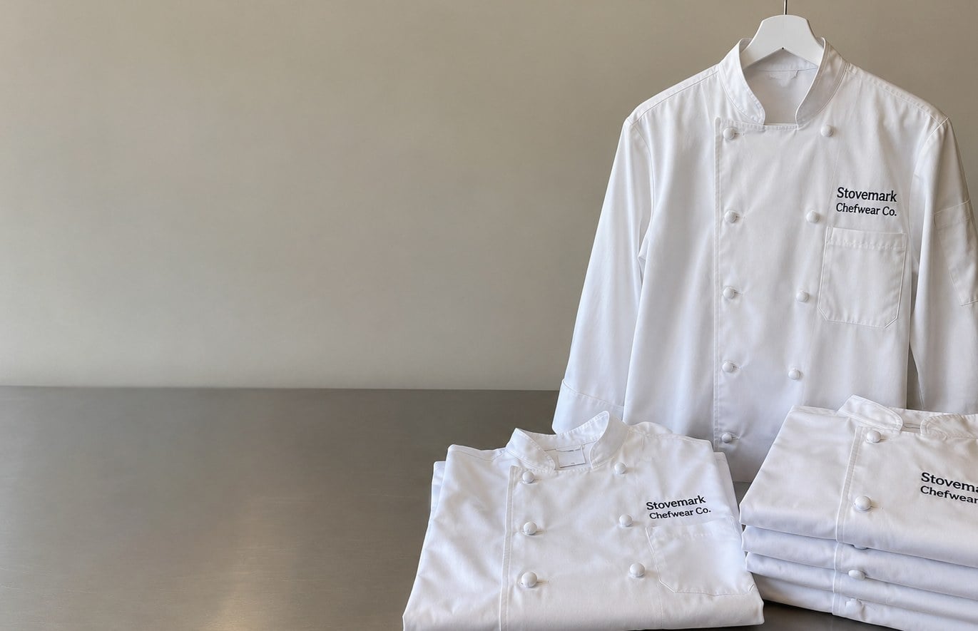 Custom printed chef coats with logo